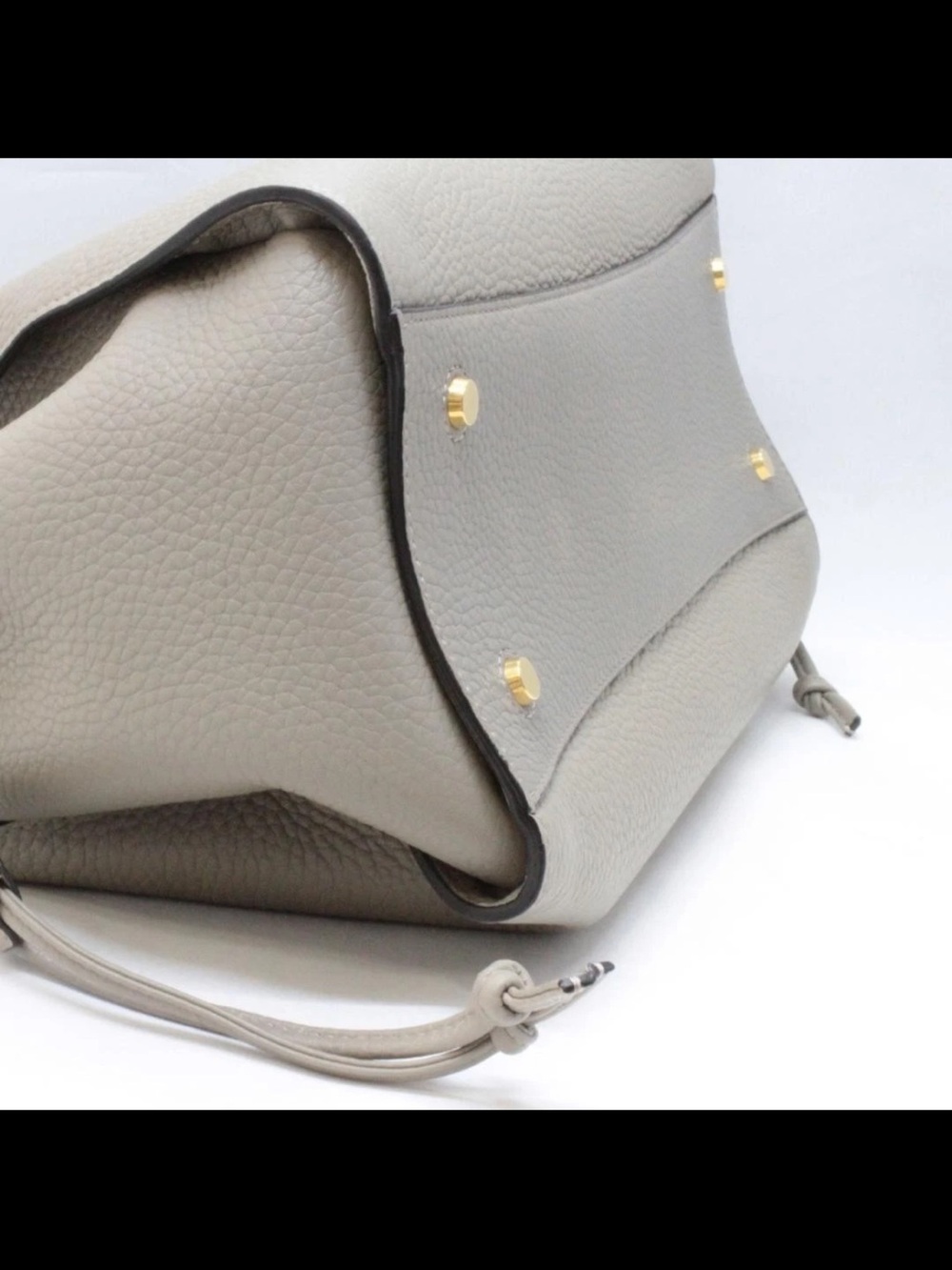 Mulberry Pebble-Grain Taupe Satchel with Braided Handle and Gold Hardware - Picture 2 of 13